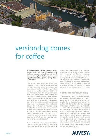 versiondog case study|Versiondog Comes for Coffee by AUVESY.